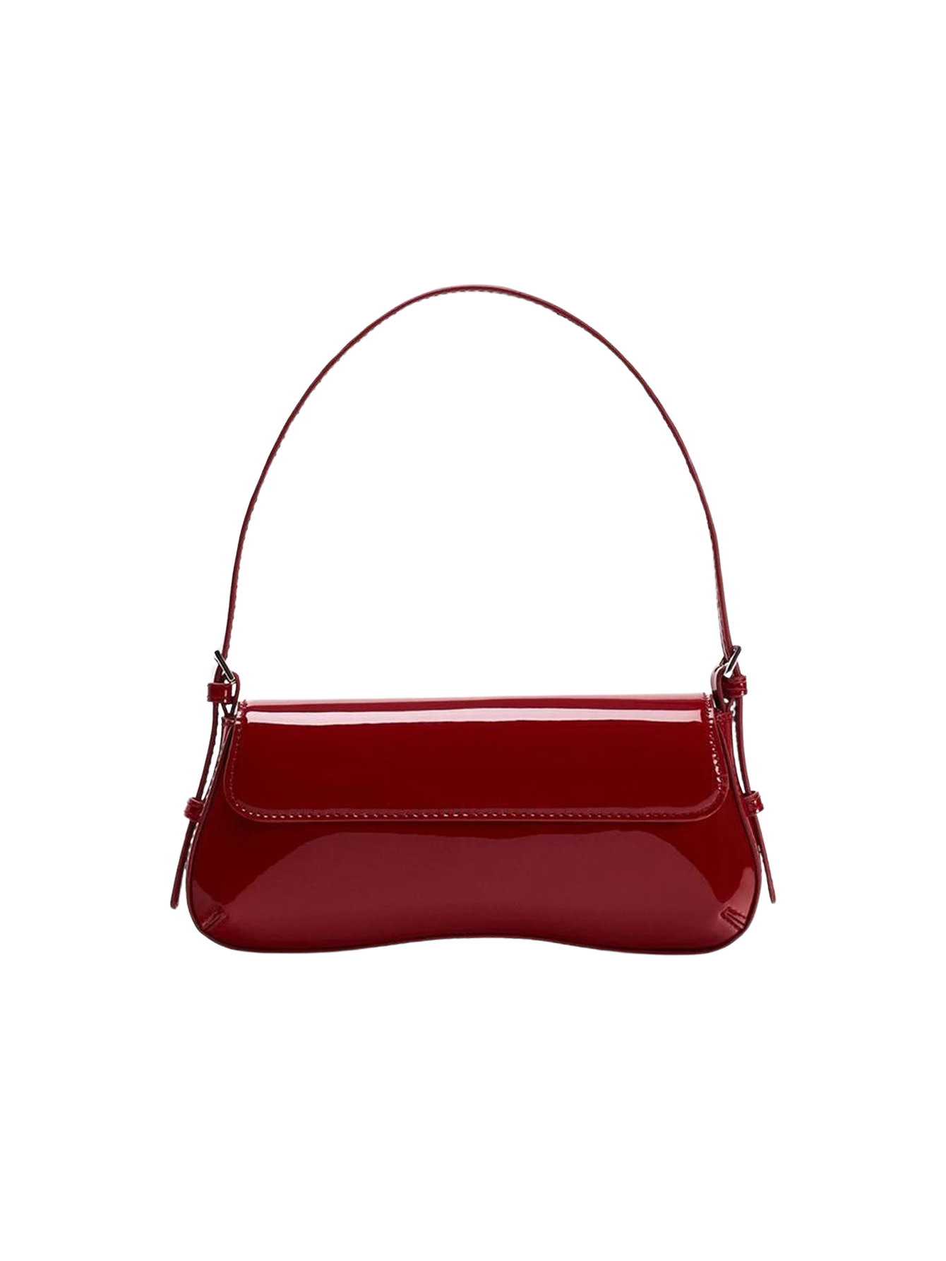 Bolsa Baguette Vermelha Elegante de Ombro