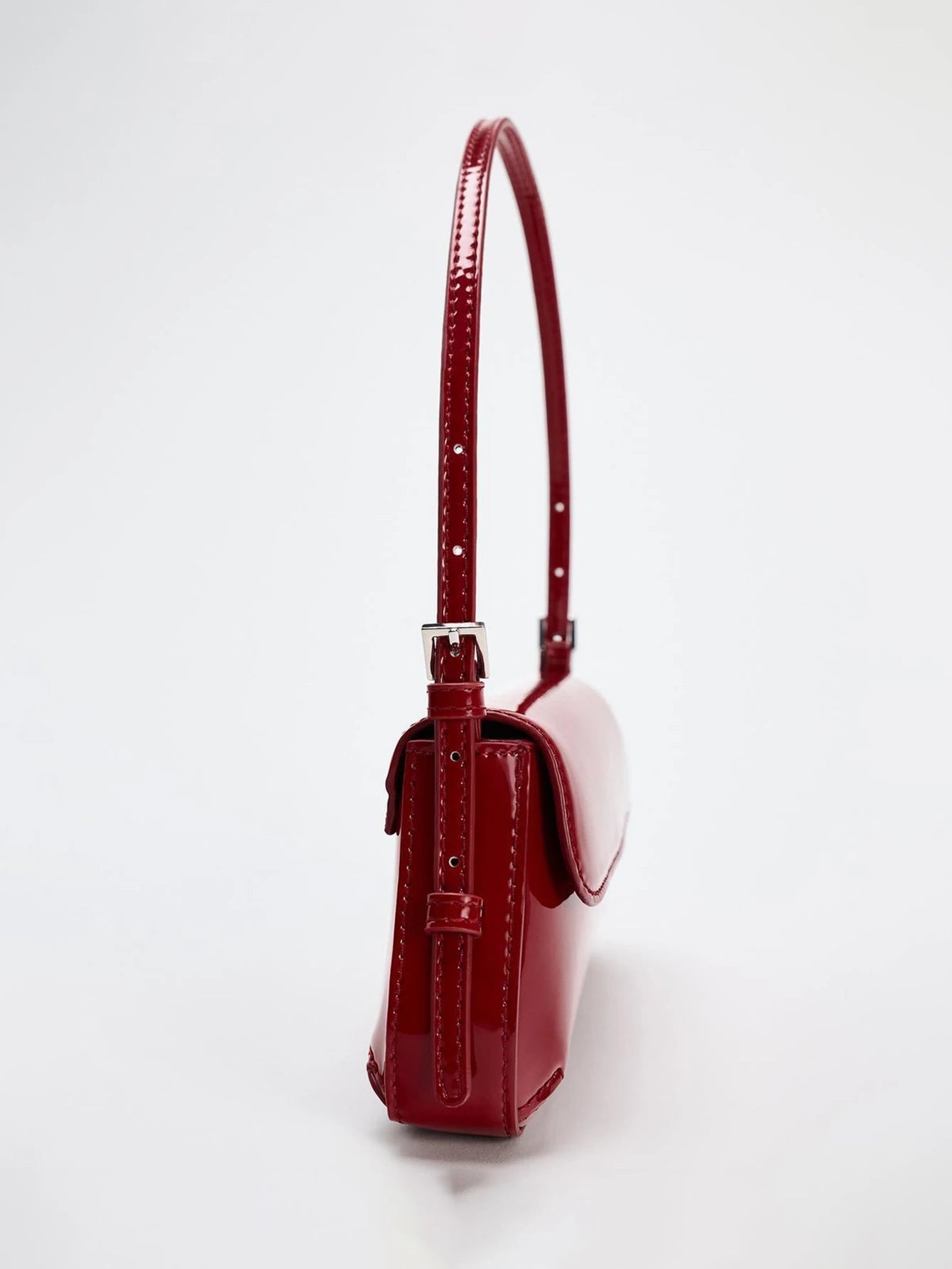 Bolsa Baguette Vermelha Elegante de Ombro