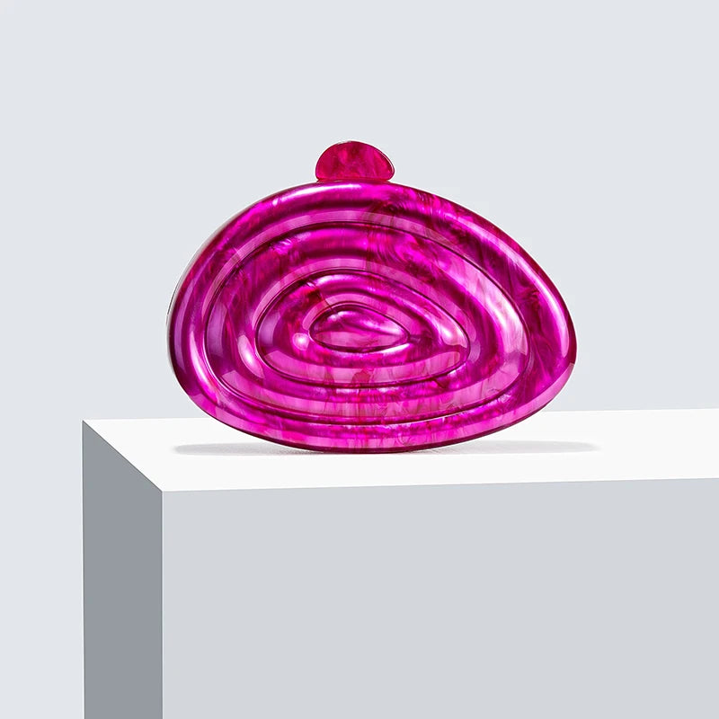 Bolsa Clutch Acrílica com Corrente Elegante