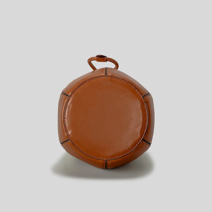Bolsa Bucket Feminina Casual em PU Folheado a Ouro