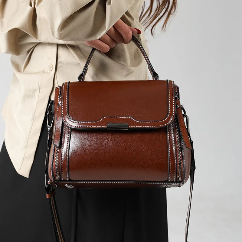 Bolsa Tiracolo de Couro Genuíno Feminina Elegante