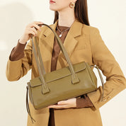 Bolsa Baguete de Couro Genuíno Feminina Luxo