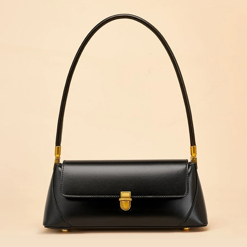 Bolsa Baguete Feminina de Couro com Estilo Francês