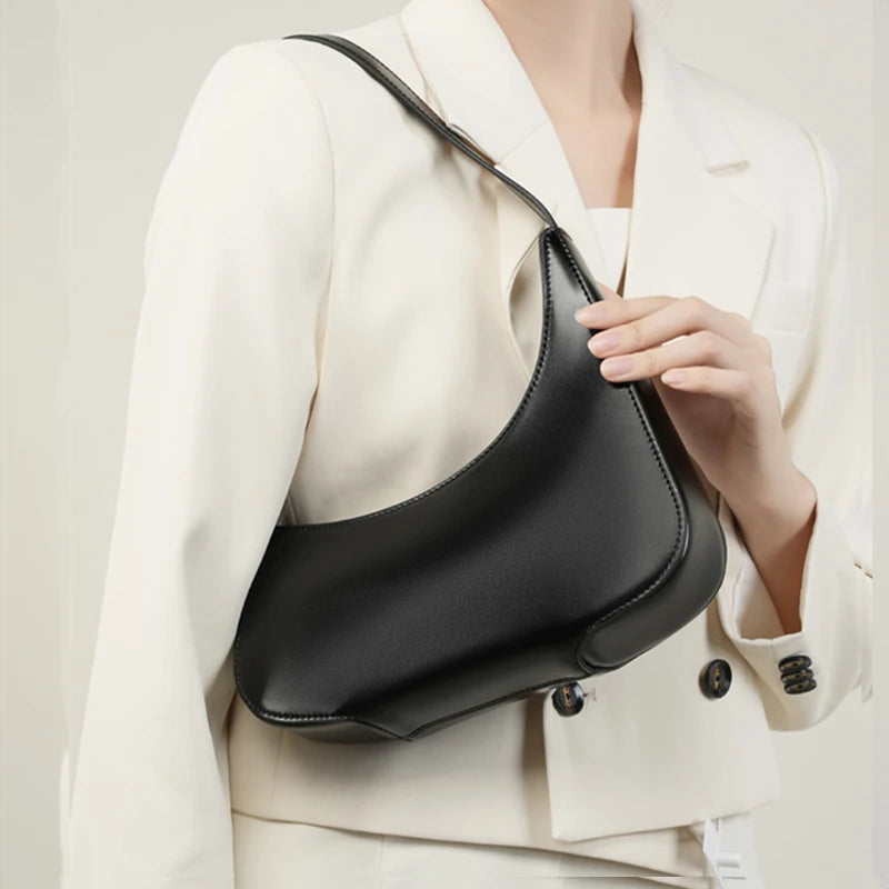 Bolsa Baguete de Couro Genuíno Feminina - Elegância e Estilo