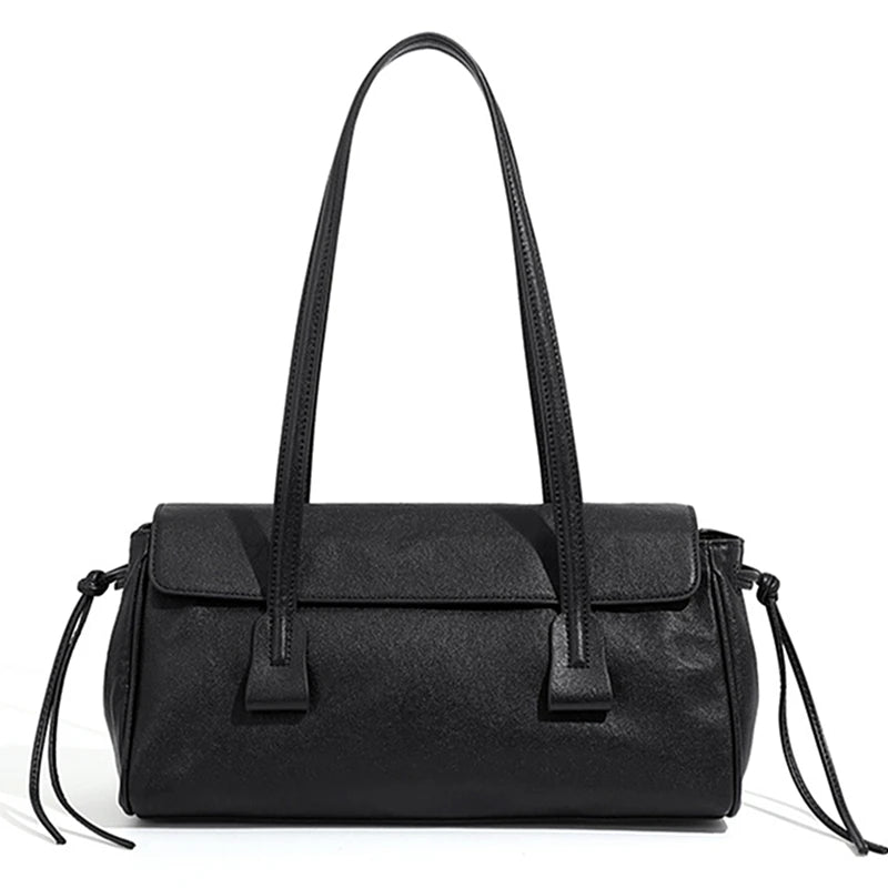 Bolsa Baguete de Couro Genuíno Feminina Luxo