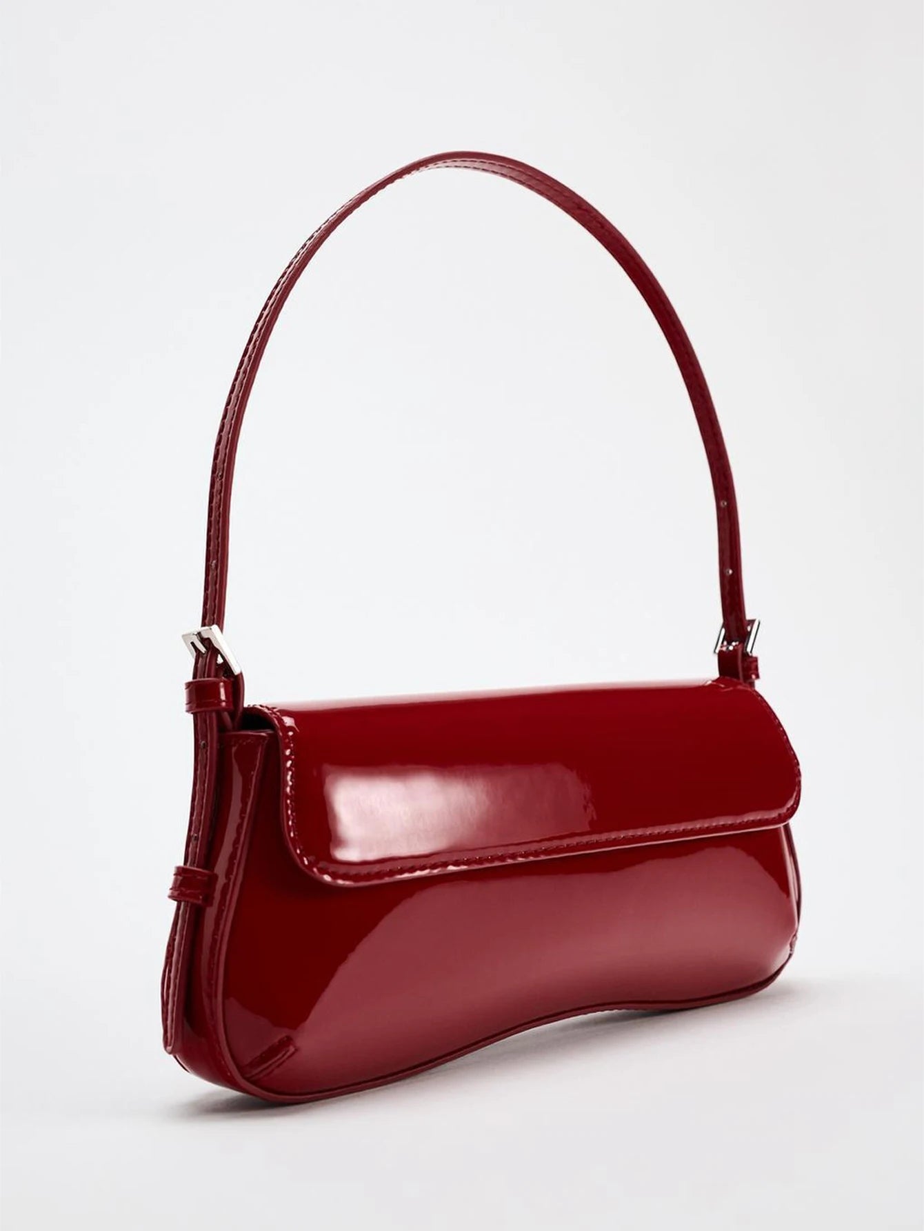 Bolsa Baguette Vermelha Elegante de Ombro
