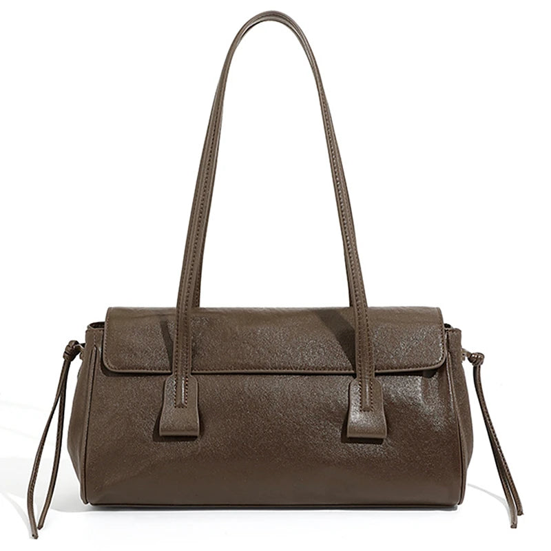 Bolsa Baguete de Couro Genuíno Feminina Luxo
