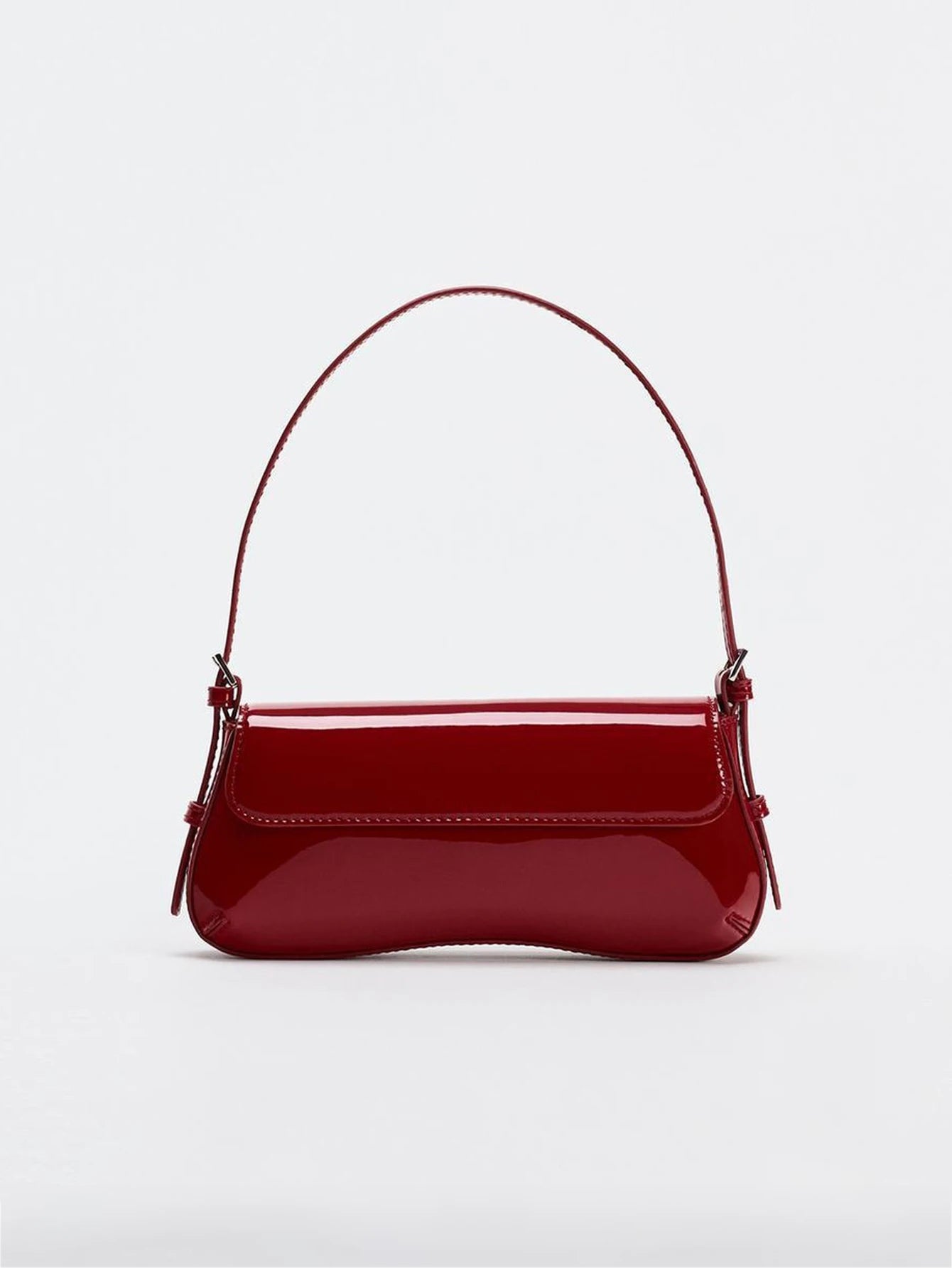 Bolsa Baguette Vermelha Elegante de Ombro