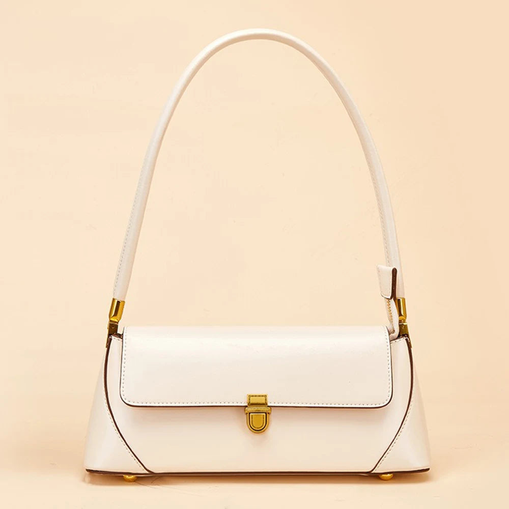 Bolsa Baguete Feminina de Couro com Estilo Francês