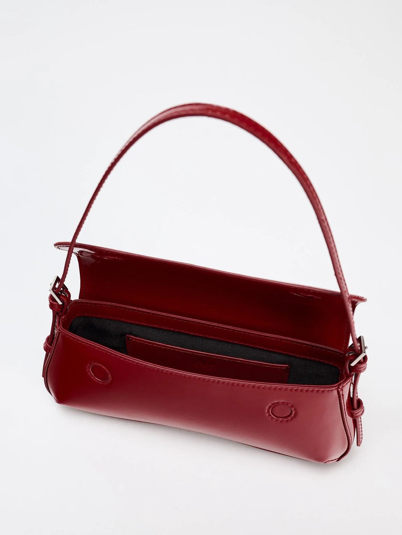 Bolsa Baguette Vermelha Elegante de Ombro