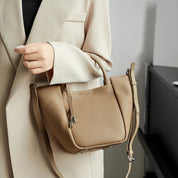 Bolsa Crossbody de Couro Genuíno Minimalista para Senhoras