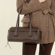 Bolsa Baguete de Couro Genuíno Feminina Luxo