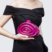 Bolsa Clutch Acrílica com Corrente Elegante