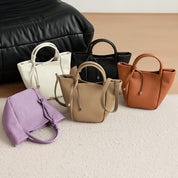 Bolsa Crossbody de Couro Genuíno Minimalista para Senhoras