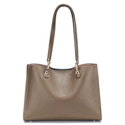 Bolsa Tote Feminina de Couro Azul Luxuosa